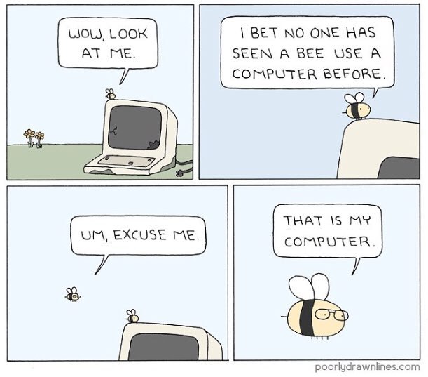LOL, LOOK ВЕТ NO ONE HAS AT Me. SEEN A BEE USE А COMPUTER BEFORE. $2 THAT MY poorlydrawnlines.com