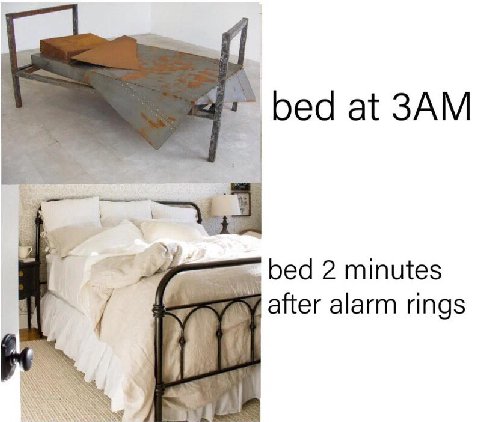 bed at ЗАМ bed 2 minutes after alarm rings 4