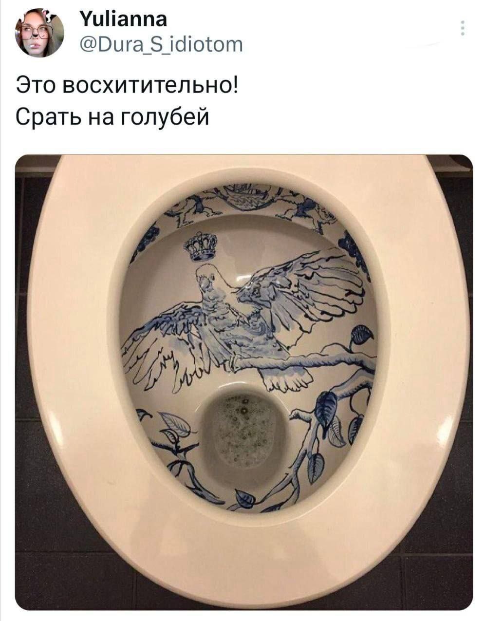 Yulianna @Бига idiotom Это восхитительно! Срать на голубей A