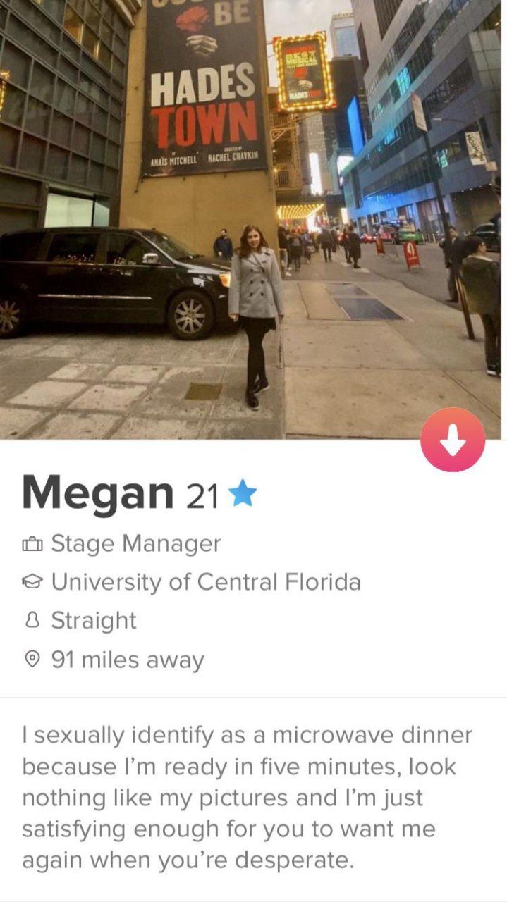 4 HADE a Megan 21* Stage Manager University of Central Florida 8 Straight 91 miles away sexually identify as a microwave dinner because ready in five minutes, look nothing like my pictures and just Sa