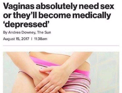 Vaginas absolutely need sex or become medically ‘depressed’ Andrea Downey, The Sun August 15, 2017