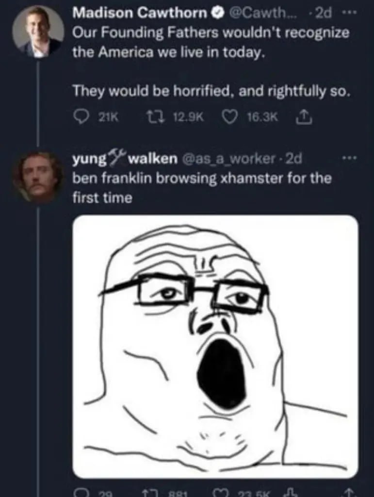Madison Cawthorn Our Founding Fathers wouldn't recognize the America we live in today. They would be horrified, and rightfully so yung walken ben franklin browsing xhamster for the first time