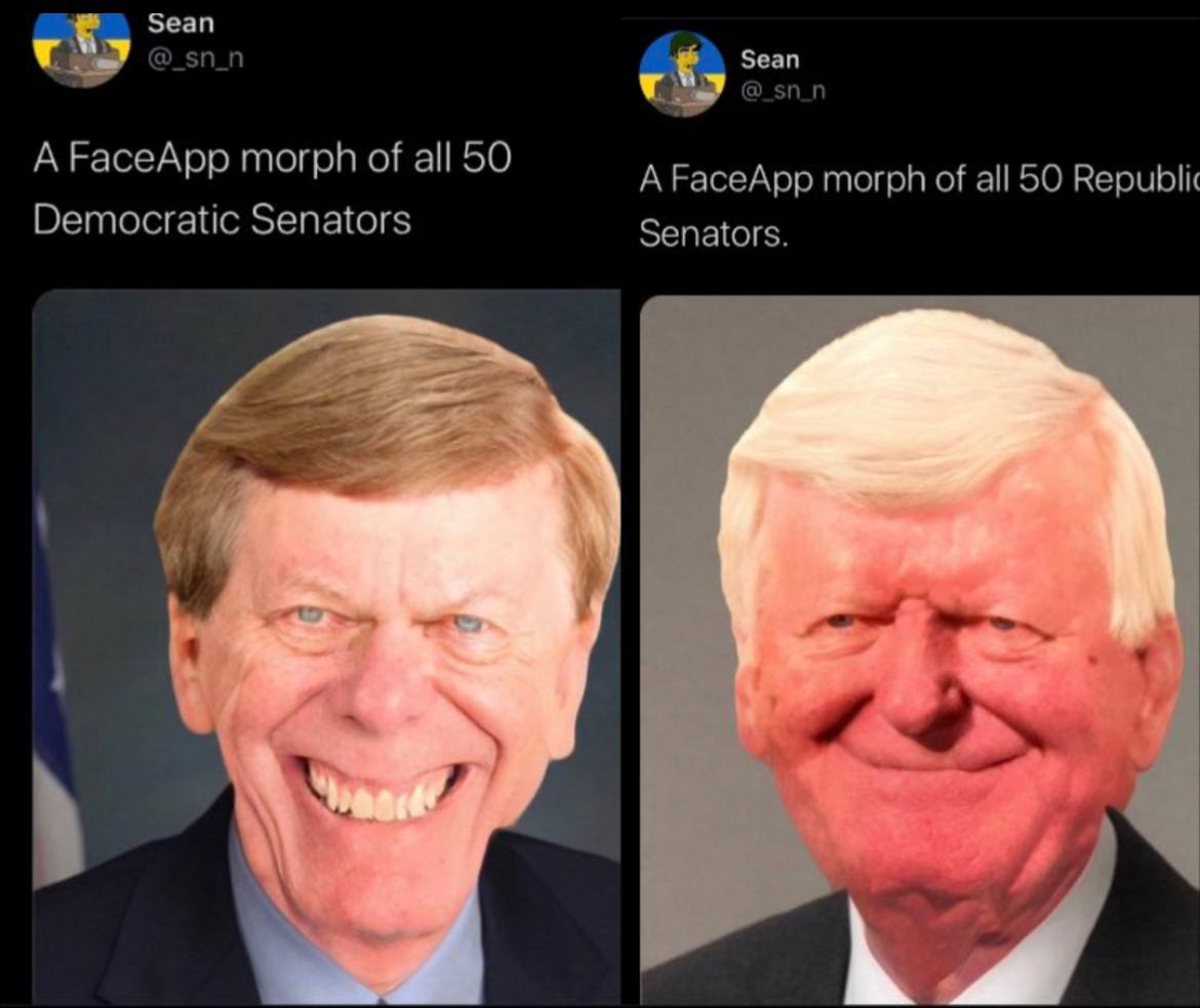 5еап Sean A FaceApp morph of all 50 А FaceApp morph of all 50 Republic Democratic Senators Senators. owt