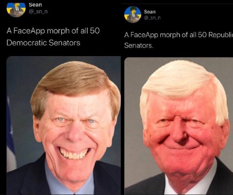 5еап Sean A FaceApp morph of all 50 А FaceApp morph of all 50 Republic Democratic Senators Senators. owt