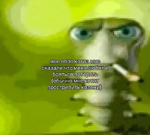 1 i мое ебло сказали что меня любят и бояться потерять (обычно мне хотят прострелить колени)