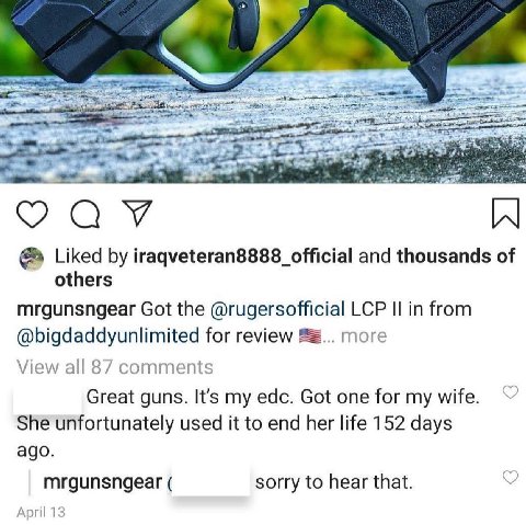 Liked iraqveteran8888_official and thousands of others mrgunsngear Got the @rugersofficial LCP in from @bigdaddyunlimited for review more View all 87 comments Great guns. my edc. Got one for my wife. 