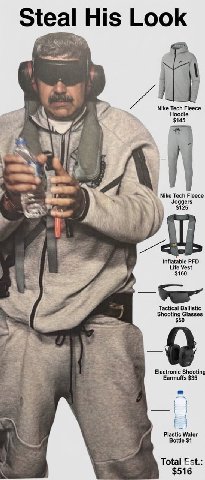 Steal His Look Nike Tech Fleece Hoodie $145 24 Nike Tech Fleece $125 Inflatable PFD я Life Vest $160 40 Tactical Ballistic Glasses Electronic Earmuffs Plastic Water Bottle $1 Total Est.: $516