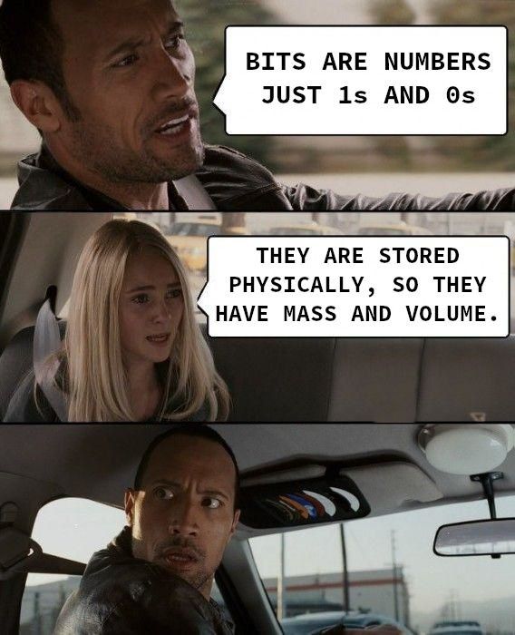 ВТТ$ АВЕ МУМВЕВ$ JUST AND ARE STORED У PHYSICALLY, SO THEY HAVE MASS AND VOLUME. a wong