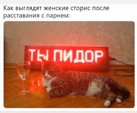 Как выглядят женские сторис после расставания с парнем: ТЫ ПИДОР