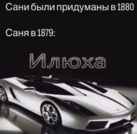 Санибыли придуманы в1880 Саня в1879: Илюха 73