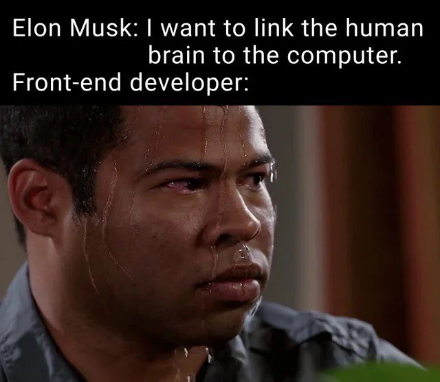 Elon Musk: want to link the human brain to the computer. Front-end developer: