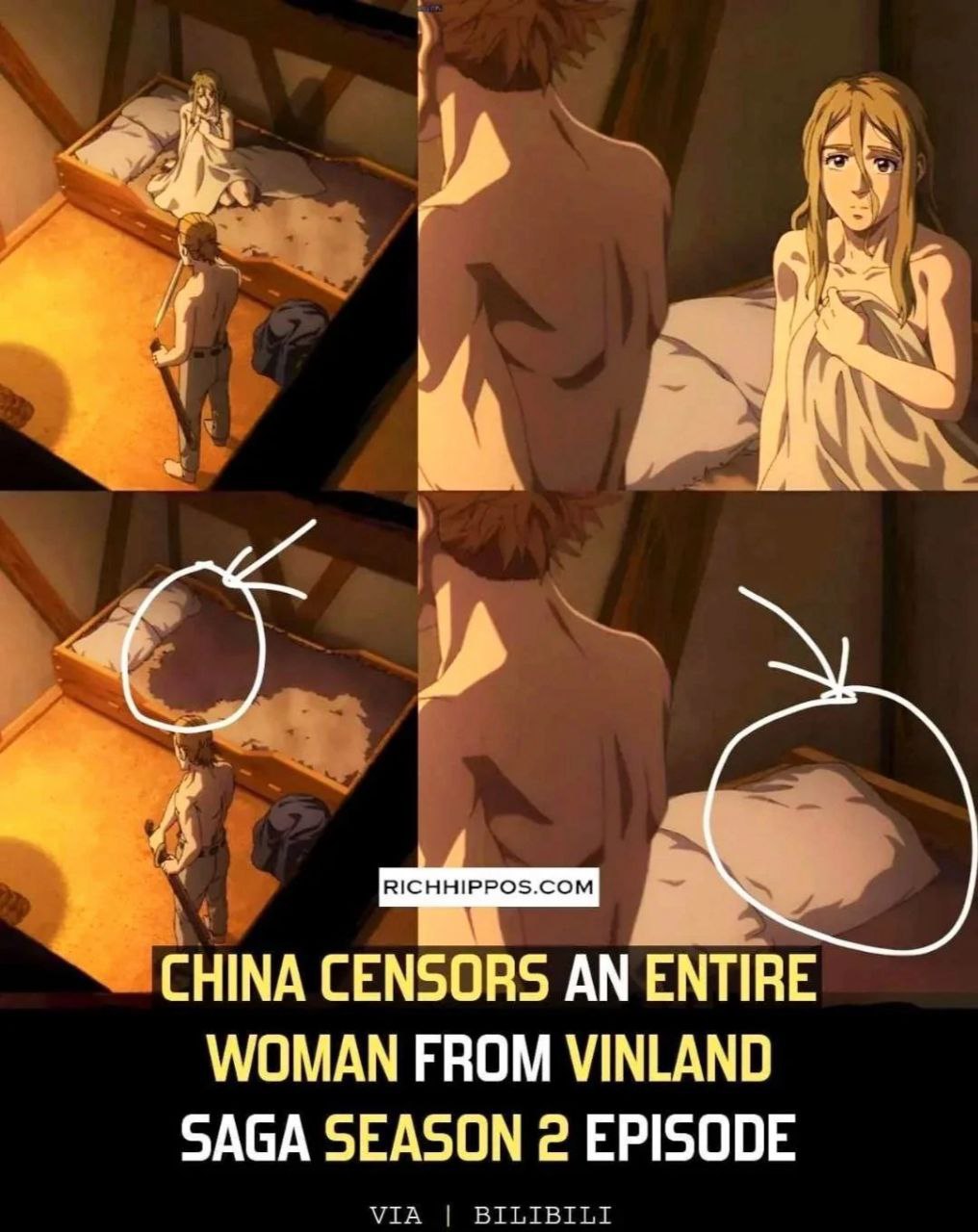 RICHHIPPOS.COM СНМА CENSORS AN ENTIRE WOMAN FROM VINLAND SAGA SEASON 2 EPISODE