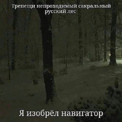 Трепещи непроходимый сакральный русский лес Я изобрёл навигатор