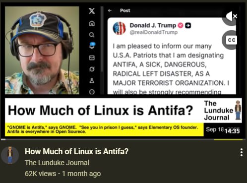 lunduke used to be a moderate. he didnt really talk much about politics in computing, just funny stuff or drama that happened. 
eventually he started commenting lightly on politics but instead of taki
