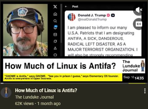 lunduke used to be a moderate. he didnt really talk much about politics in computing, just funny stuff or drama that happened. 
eventually he started commenting lightly on politics but instead of taki