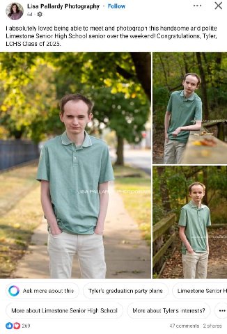 eee Lisa Pallardy Photography Follow absolutely loved being able to meet and photograph this handsome and polite Limestone Senior High School senior over the weekend! Congratulations, Tyler, LCHS Clas