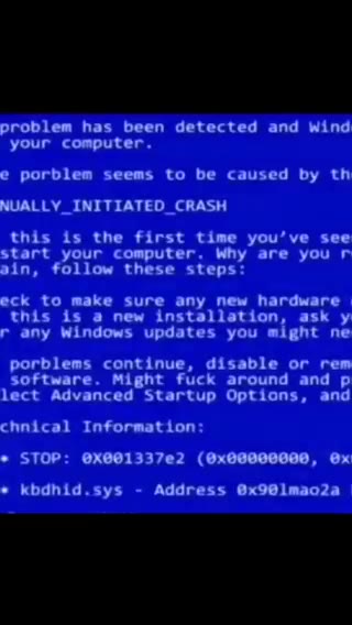 problem has been detected and wind е porblem seems to be caused by th NUALLY_INITIATED_CRASH start your computer. Why are you г ain, follow these steps: r any Windows updates you might ne porblems con