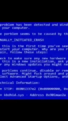 problem has been detected and wind е porblem seems to be caused by th NUALLY_INITIATED_CRASH start your computer. Why are you г ain, follow these steps: r any Windows updates you might ne porblems con