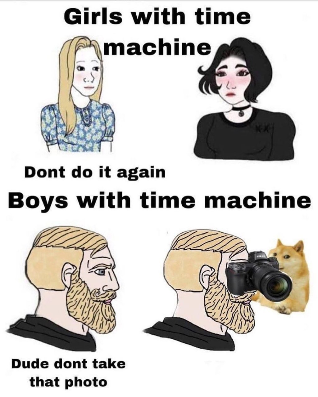 Girls with time Dont it again Boys with time machine omar Dude dont take that photo