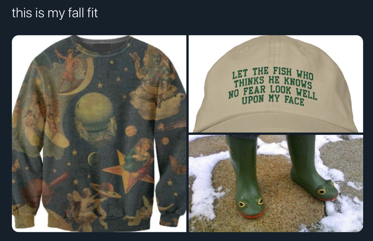 this is my fall fit THE FISH NKS HE THI no EAR LOOK UPON MY Fac Lin