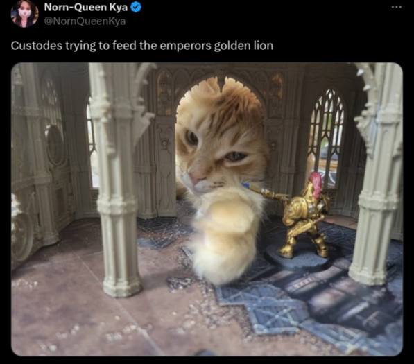 у Norn Custodes trying to feed the emperors golden lion и 71