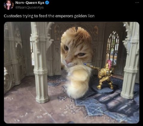 у Norn Custodes trying to feed the emperors golden lion и 71