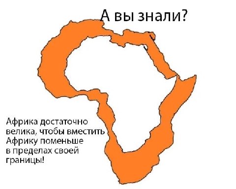 вы знали? Африка достаточно велика, чтобы вместить Африку поменьше в пределах своей границы!
