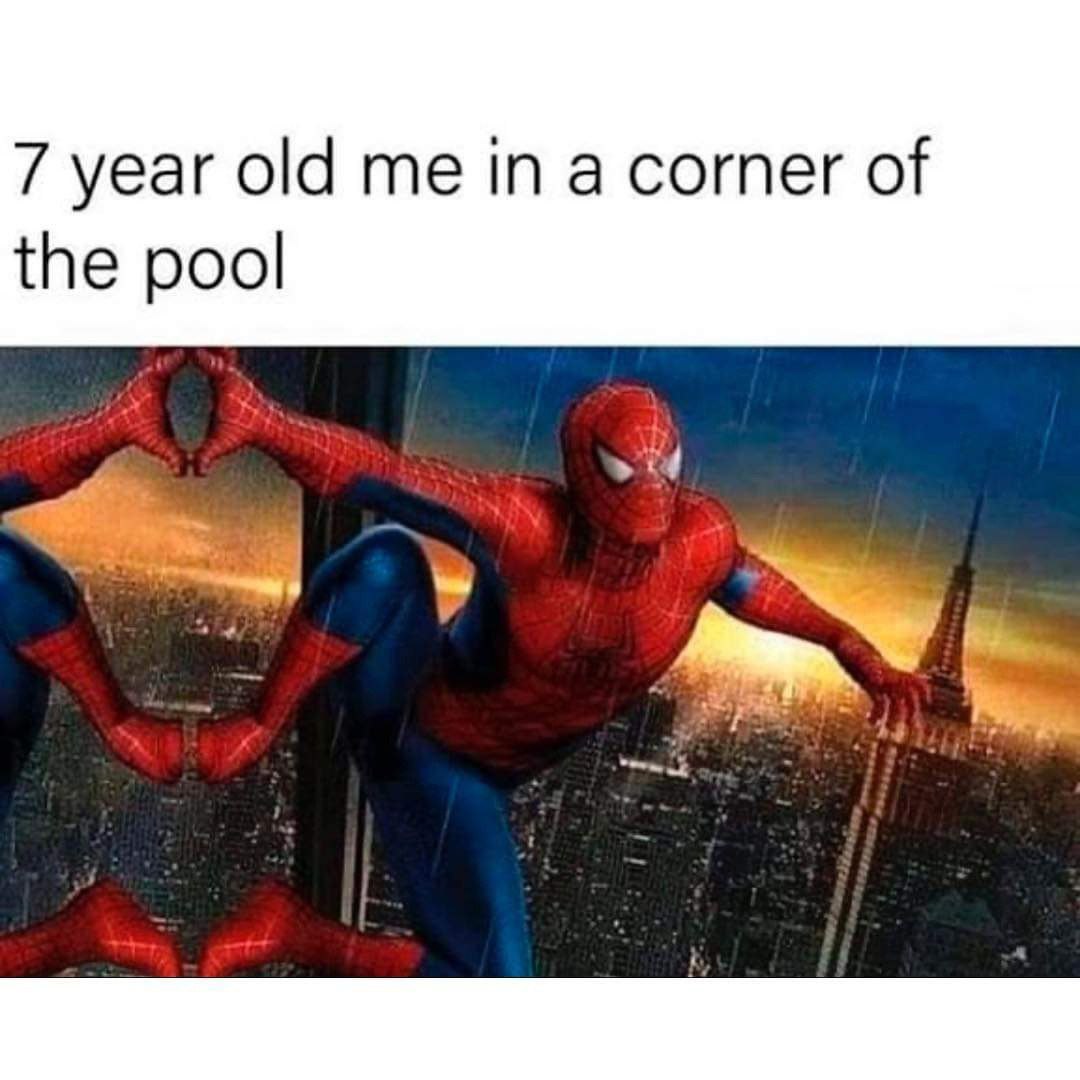 7 year old me in а corner of the pool