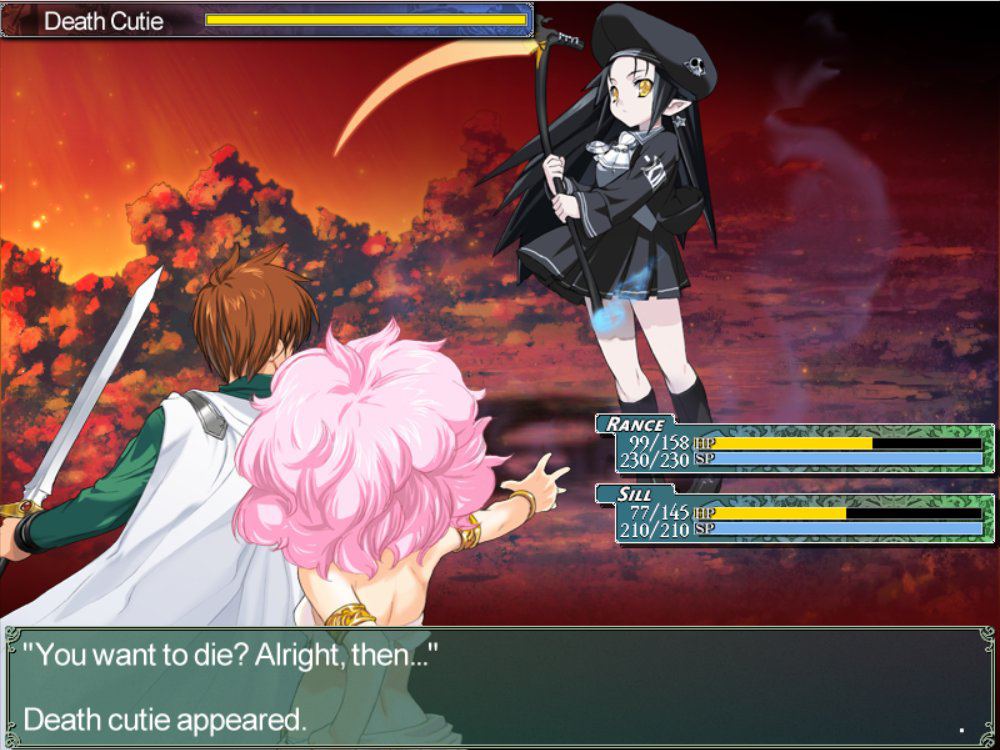 Death Cutie и. У, RANCE 99/158 230/230 77/145 fal “You want to die? then...’ Death cutie appeared
