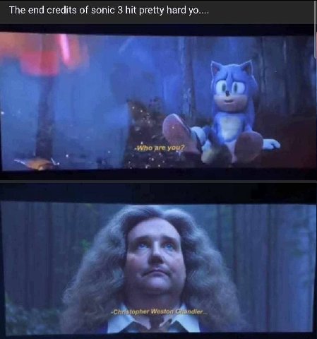 The end credits of sonic 3 hit pretty hard