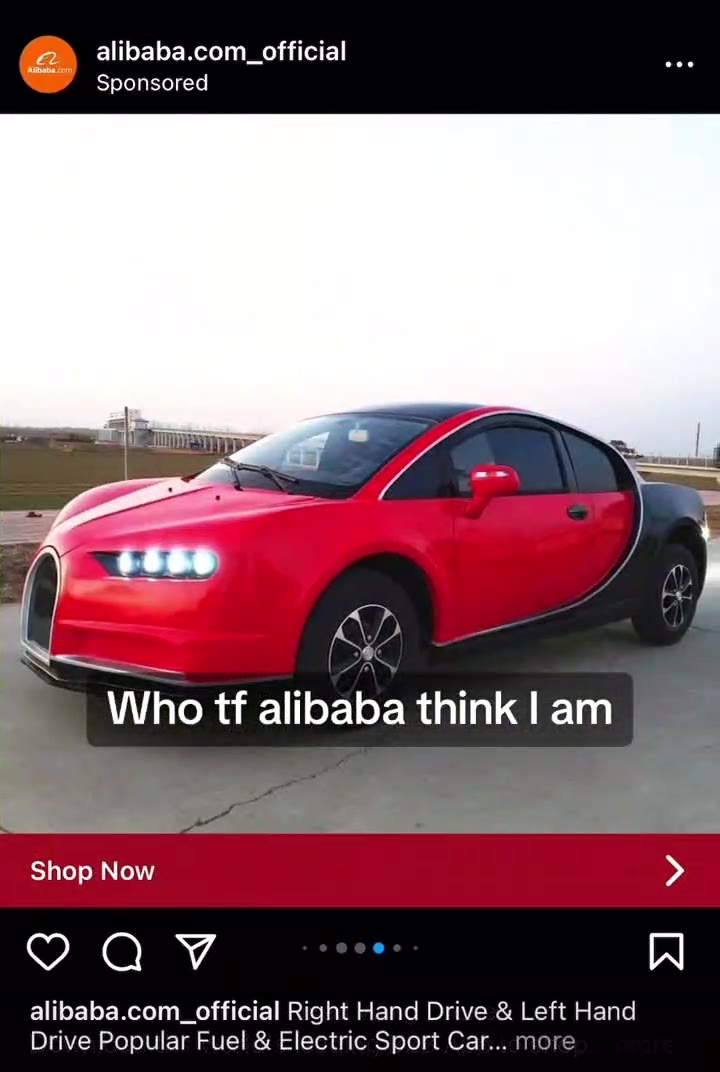 alibaba.com_official Giant Inflatable Indoor Theme Who tf alibaba think Гат Download the world's leading B2B App to shop... more т” Зропзогеа Drive Popular Fuel & Electric Sport Car... more Who tfalib