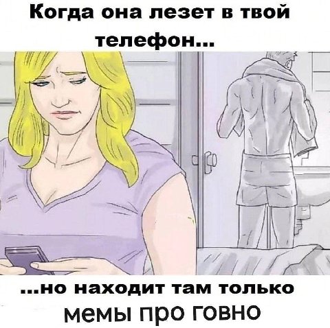 Когда она лезет в твой телефон... 7 Находит там только мемы про говно