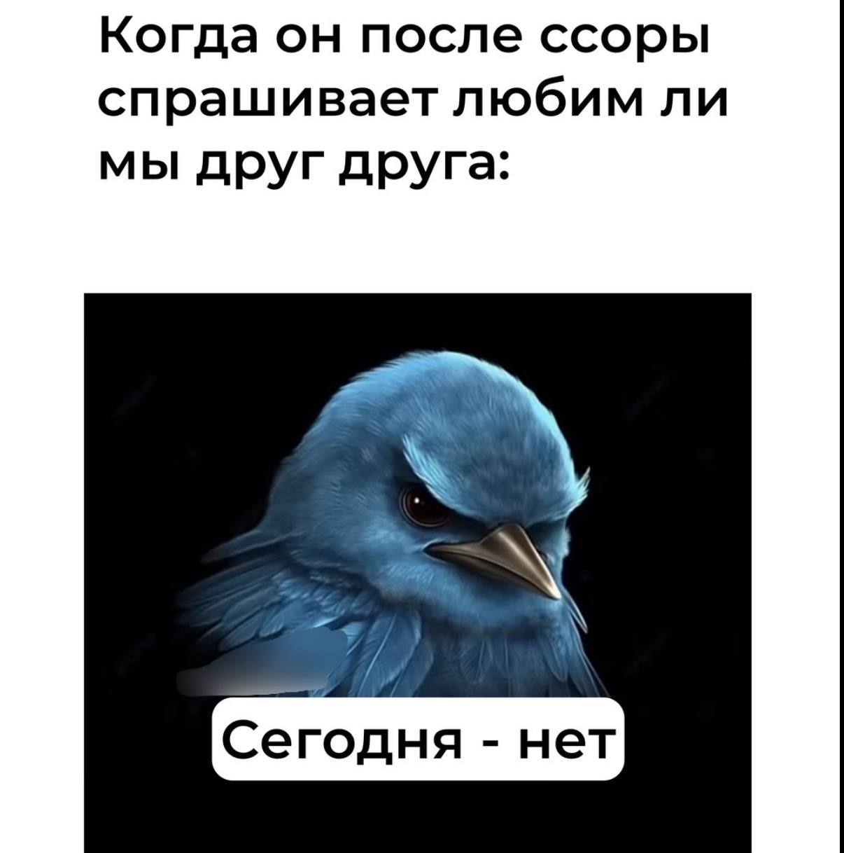 Когда он после ссоры спрашивает любим ли мы друг друга: И Сегодня нет