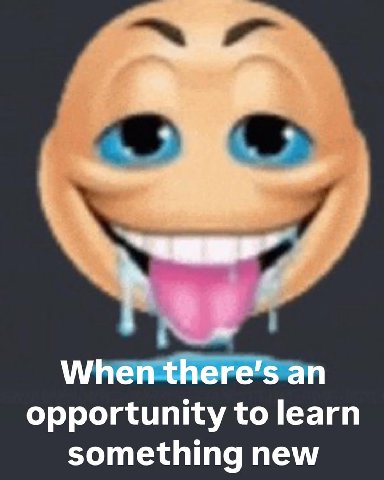 an opportunity to learn something new