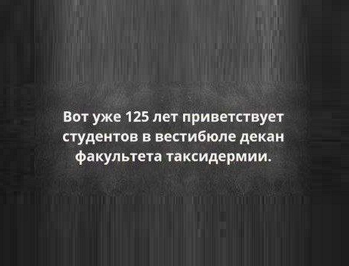 Вот уже 125 лет приветствует студентов в вестибюле декан факультета таксидермии.
