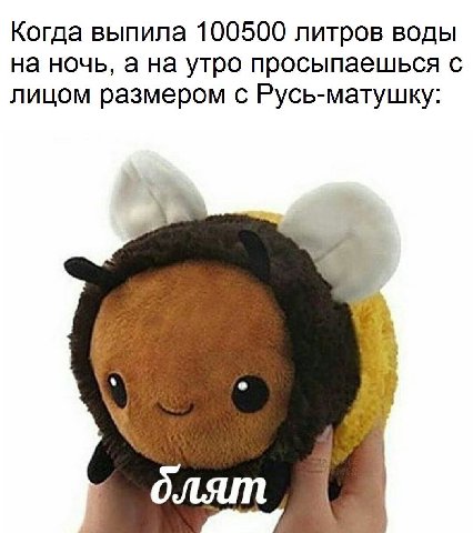 Когда выпила 100500 литров воды на ночь, а на утро просыпаешься с лицом размером с Русь-матушку: о болят,