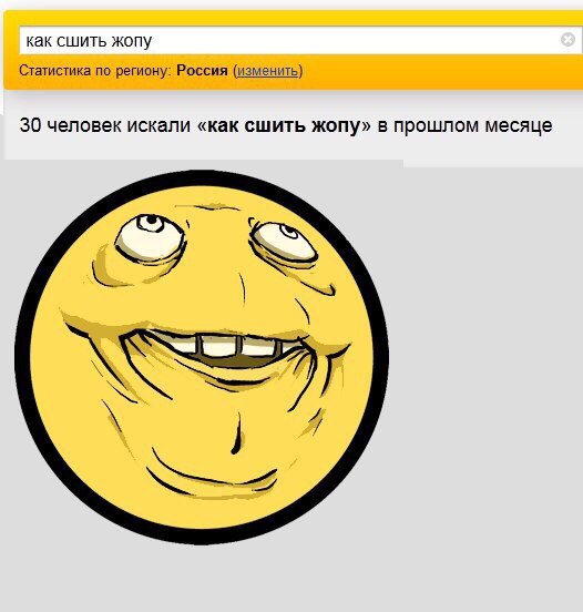 как сшить жопу Статистика по региону: Россия (изменить) 30 человек искали «как сшить жопу» в прошлом месяце