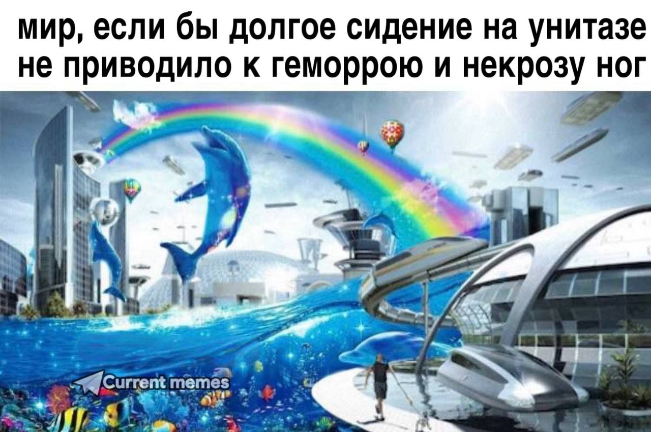 мир, если бы долгое сидение на унитазе не приводило к геморрою и некрозу ног 2 4 к