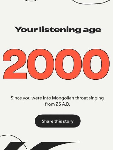 Your listening age Since you were into Mongolian throat singing from 25