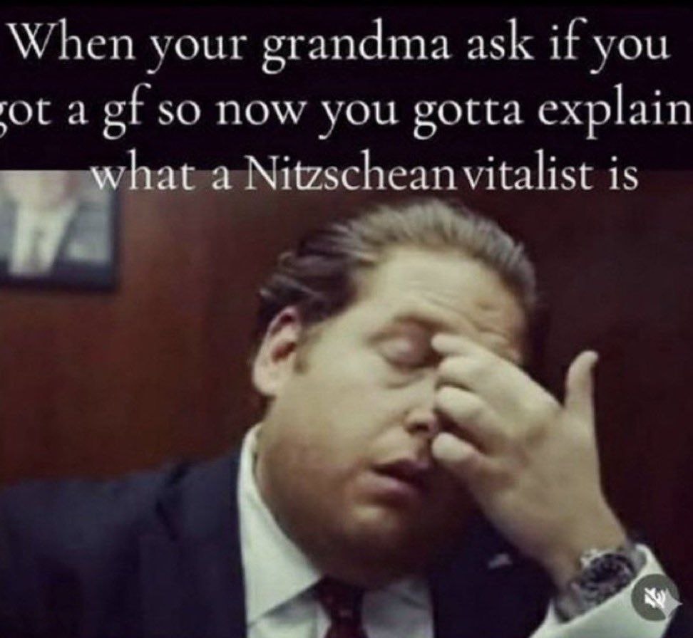When your grandma ask if you a so now you gotta explain vitalist is