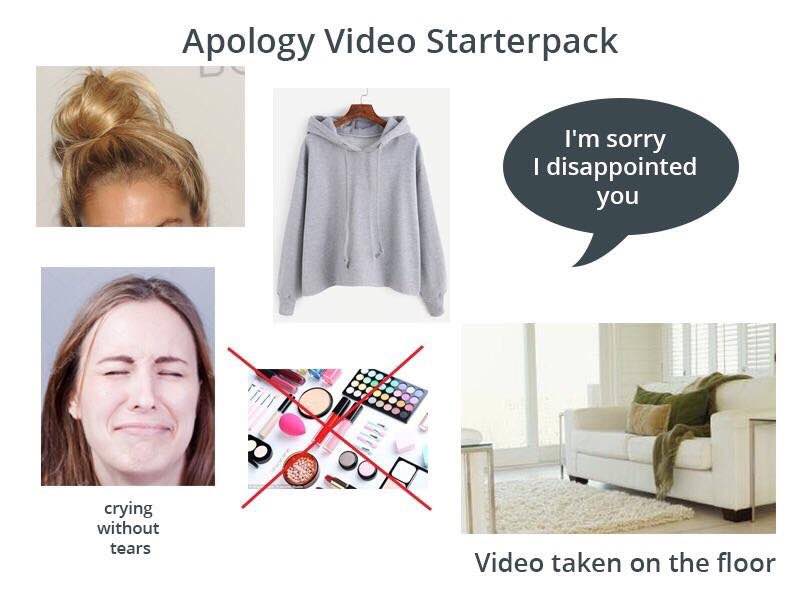 Apology Video Starterpack sorry disappointed you crying without tears Video taken on the floor