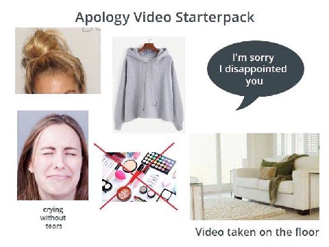 Apology Video Starterpack sorry disappointed you crying without tears Video taken on the floor