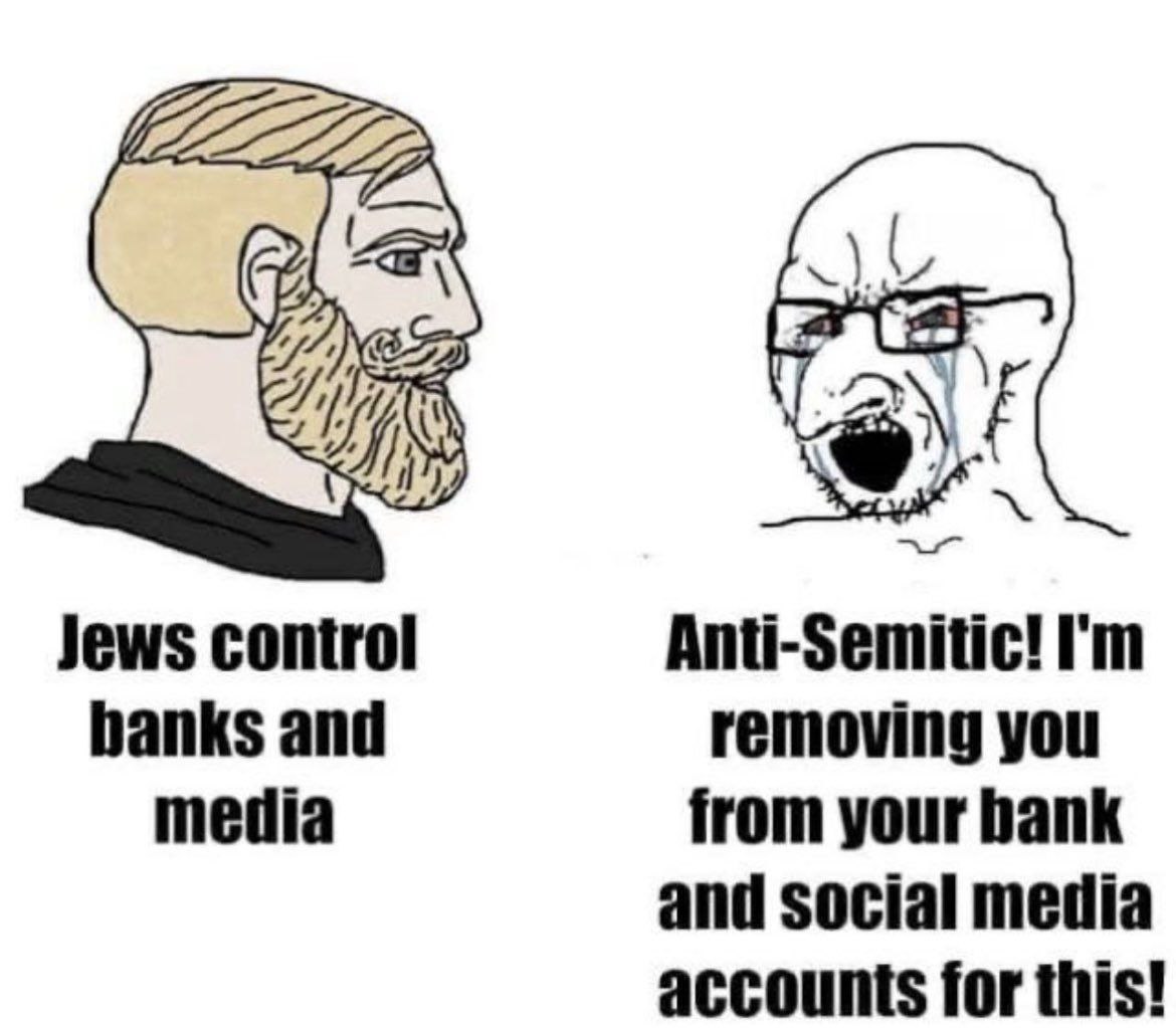 Jews control Anti-Semitic! banks and removing you media from your bank and social accounts for this!