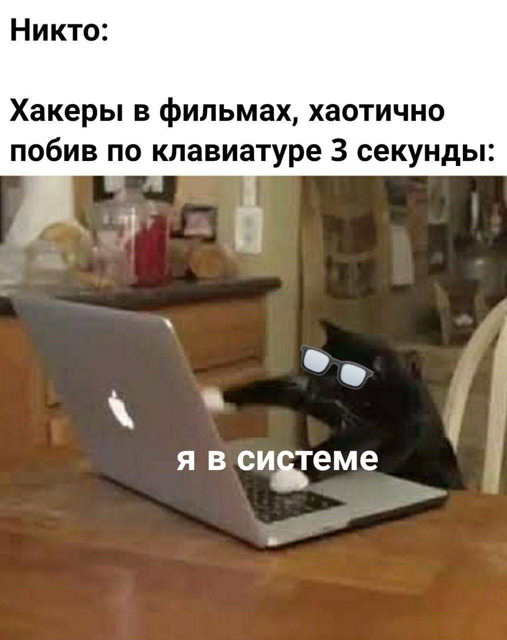 Никто: Хакеры в фильмах, хаотично побив по клавиатуре 3 секунды: системе
