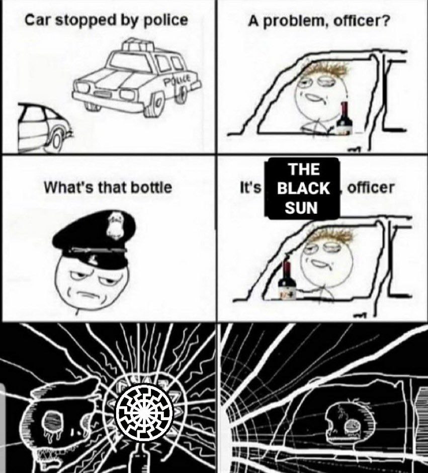 Car stopped police A problem, officer? -9 What's that bottle It's officer 25 LIS