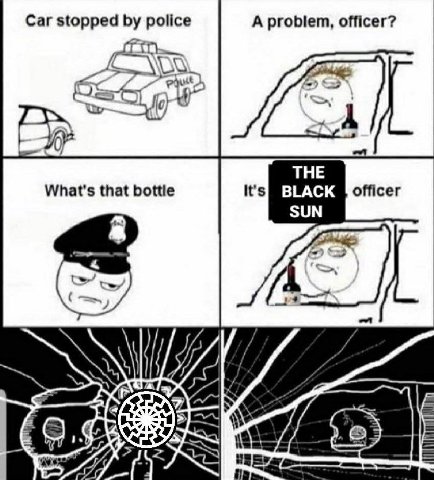 Car stopped police A problem, officer? -9 What's that bottle It's officer 25 LIS