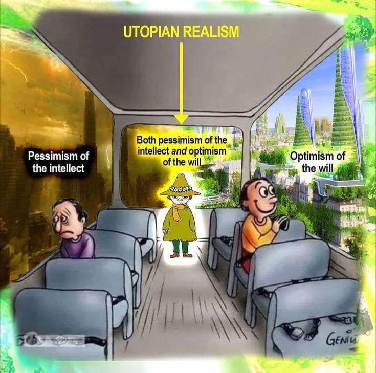 UTOPIAN REALISM Both pessimism of the Pessimism of ellect and optimis Optimism of the intellect of the wilL the ill A be