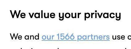 a We value your privacy We and our 1566 partners use