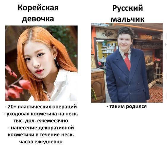 Корейская Русский девочка мальчик 7 1 20+ пластических операций таким родился уходовая косметика на неск тыс. дол. ежемесячно нанесение декоративнои косметики в течение неск часов ежедневно