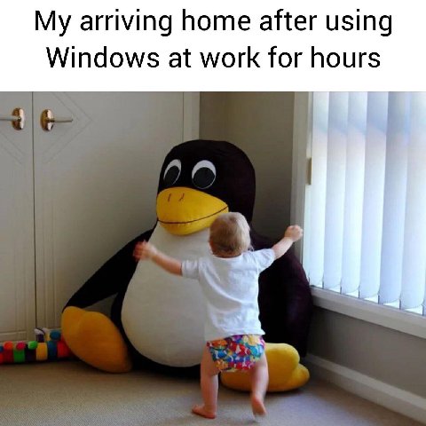 My arriving home after using Windows at work for hours